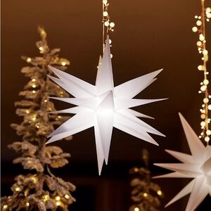 NEW - Anthropologie x Terrain White Stargazer Moravian Star Pendant Light 18”